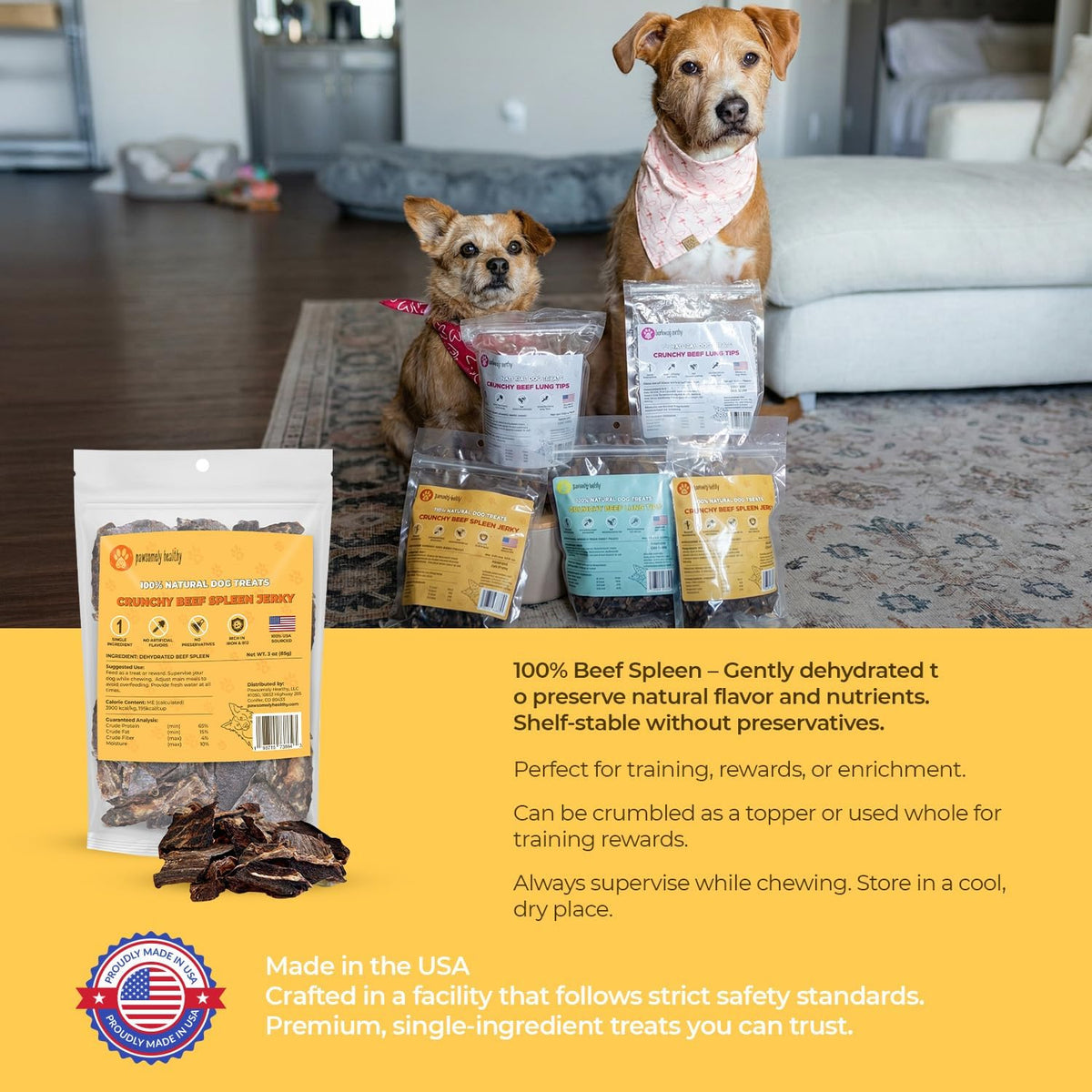 Air-Dried Beef Lung Dog Treats, 3.5 oz