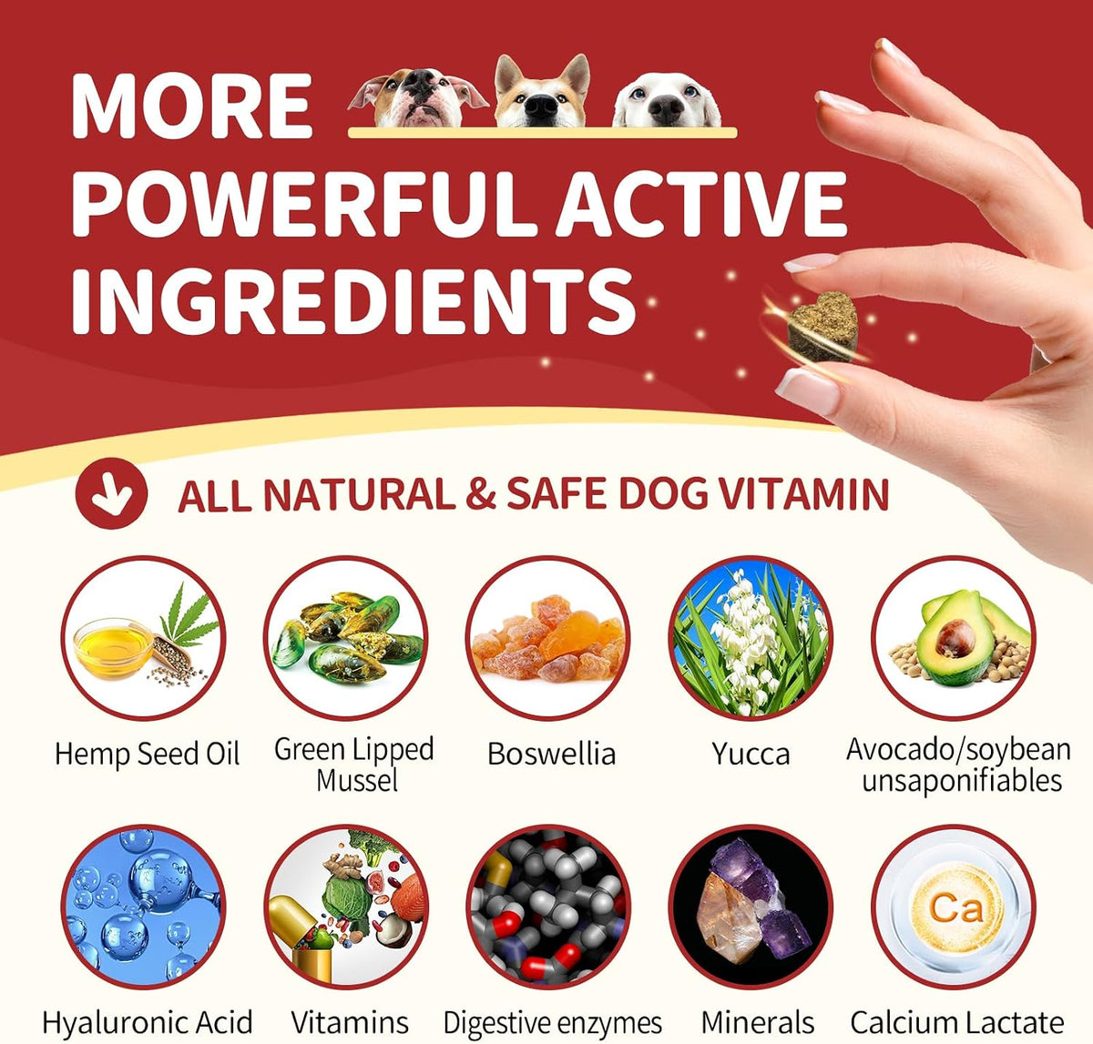 Glucosamine for Dogs, 120 Soft Chews, Chicken Flavor