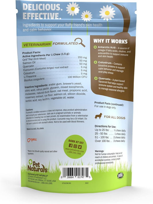 Allergy Plus Calming Soft Chews for Dogs, Support for Seasonal Allergies, Paw Licking, Itchy Skin, Everyday Stress, Skin Health & Immune Health, 60 Count