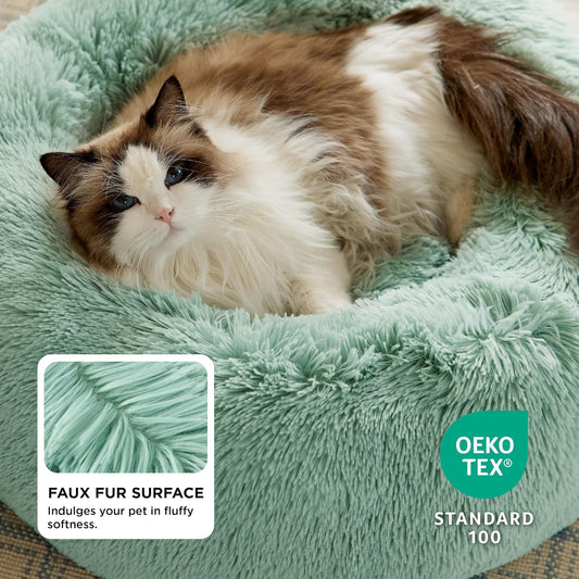Calming Dog Bed Medium Size Dog Donut Washable Pet Bed,30ins Camel