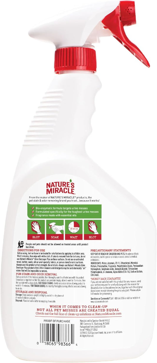 Urine Destroyer Plus for Dogs, Enzymatic Formula for Severe Dog Stains, 32 oz