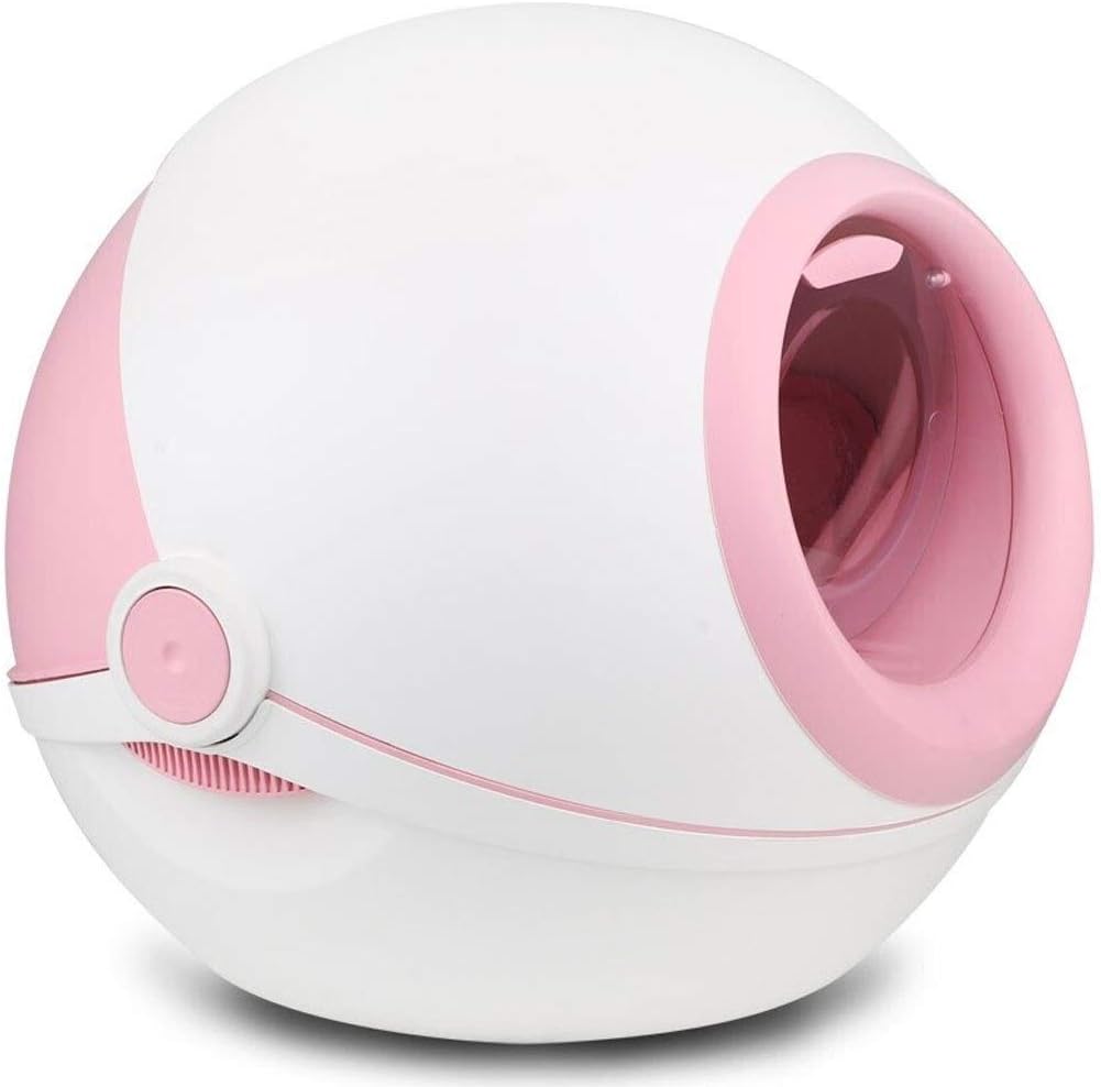 Dog Potty Training Toilet Spherical Litter Box Fully Enclosed Extra Large Cat Toilet Automatic Sand Basin Space Pet Supplies(Blue)
