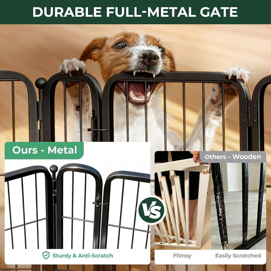 Dog Gate, Extra Wide Adjustable for Openings Up to 183", 24" H
