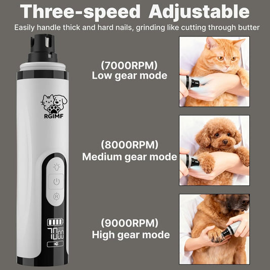 Dog Nail Grinder Whisper Quiet with Light for Sensitive Pets