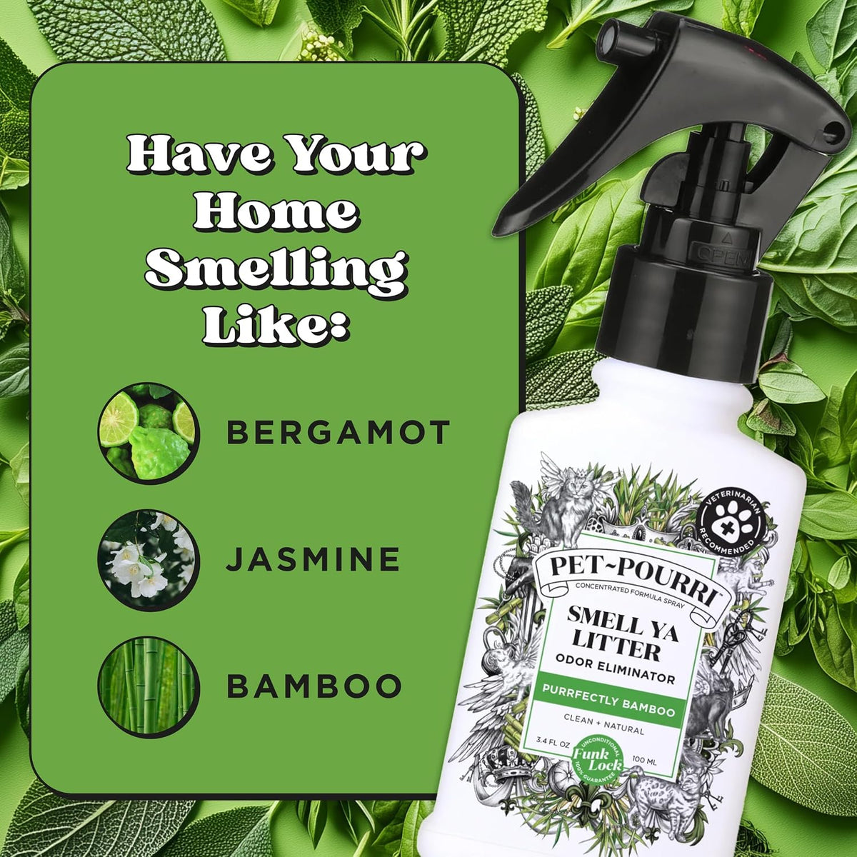 Pet- Smell Ya Litter Cat Litter Deodorizer Spray, Bamboo 10 Ml
