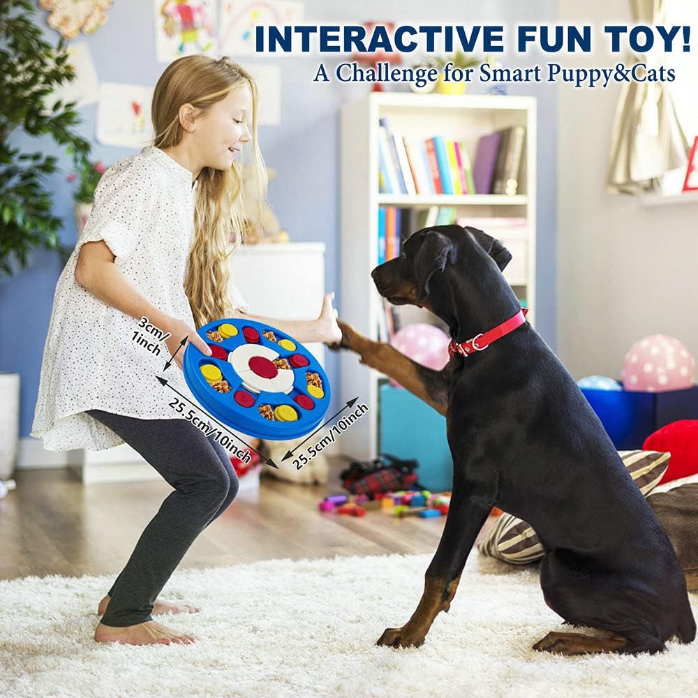 Joansan Interactive Dog Puzzle Game Toys, Dog Enrichment Toys for Puppy Mentally Stimulating Treat Dispenser Dog Treat Puzzle Feeder for Small,Medium and & Large Dogs Treat Training (Blue)