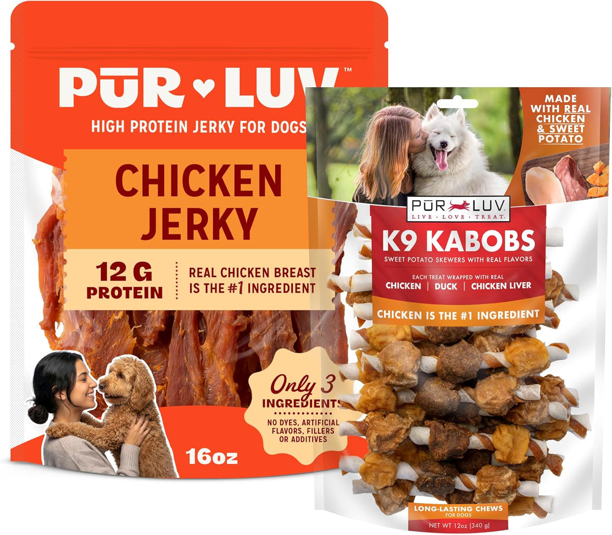 Chicken Jerky Dog Treats, Made with 100% Real Chicken Breast, 16 Ounces, Healthy, Easily Digestible, Long-Lasting, High Protein, Satisfies Dog's Urge to Chew