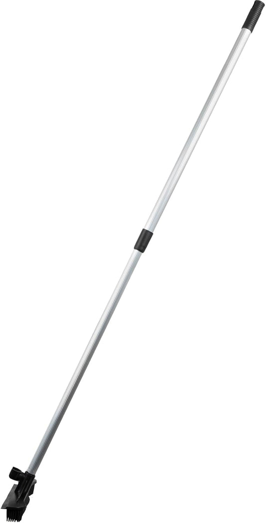 ForPro Extendable Salon Broom, Non-Scratch Rubber Bristles, Aluminum Handle Adjustable to 51.5”, Ideal for Pet Hair, Lint, Dust, Dirt, Black