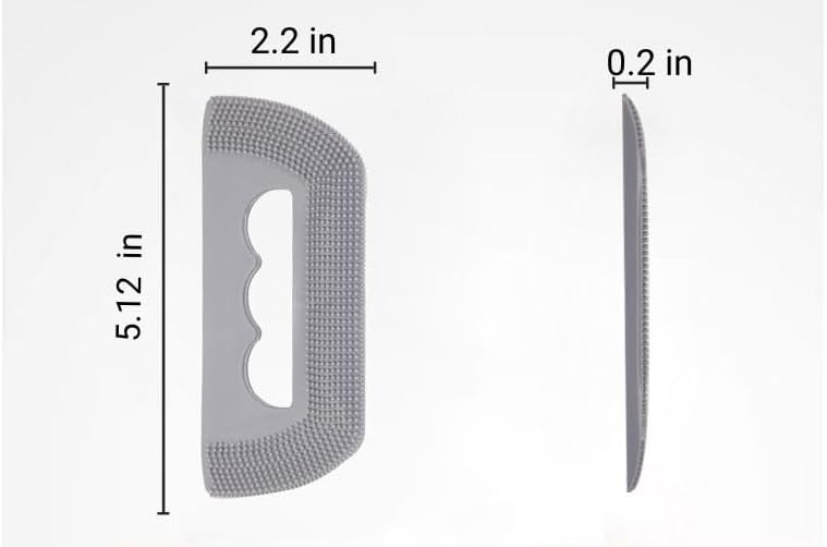 Reusable Soft Rubber Cat Dog Hair Removal Brush Gray (2 Pack) - Washable Pet Hair Deshedding Cleaning Tool for Indoor Cats, Dogs, Couch, Carpet & Furniture