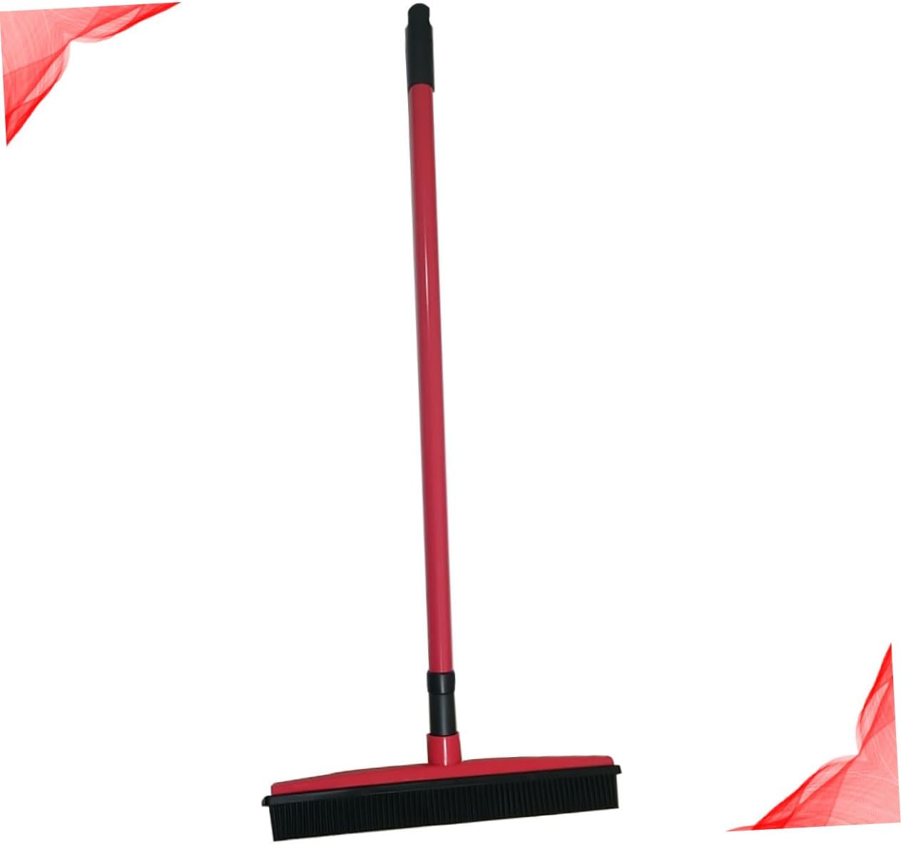 ORFOFE PET Hair Cleaning Broom Long Handle Rubber Floor Scraper for Dog Hair Removal Easy to Clean Dust Mop for Home and Windows