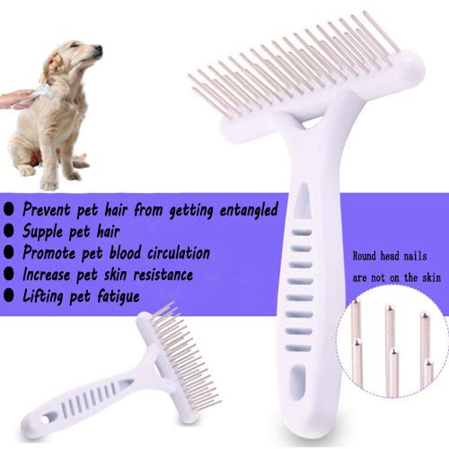 Tear Stain Remover Combs, Professional Pet Stainless Steel Grooming Brush, Undercoat Rake and Flea Dog Cat Combs, Effectively Clean Mucus and Stains (4 Packs)