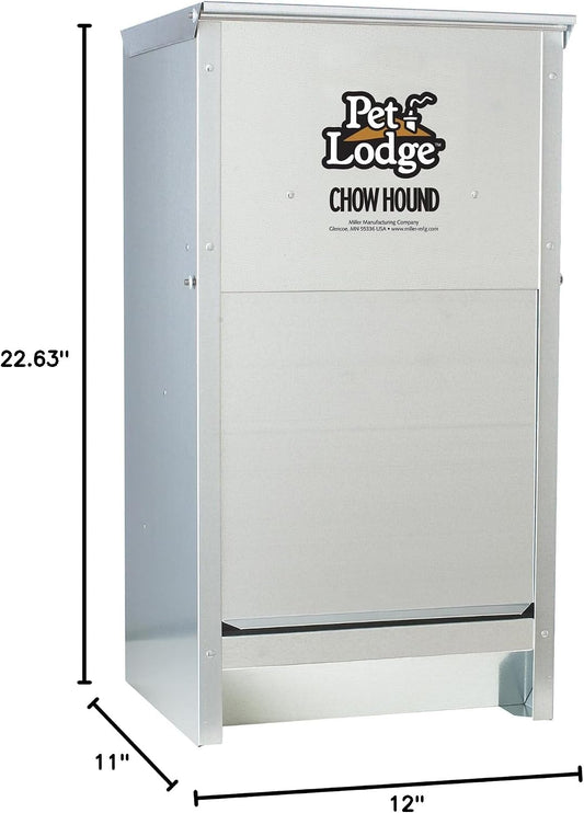 ® Automatic Dog Feeder | Chow Hound Outdoor Pet Feeder | Tough Galvanized Steel | Made in USA (25 lb)
