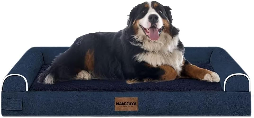 Large Dog Bed Orthopedic Washable: Beds Bolster XL Bed Large Big Dogs Memory Foam Couch Sofa Waterproof with Removable Cover