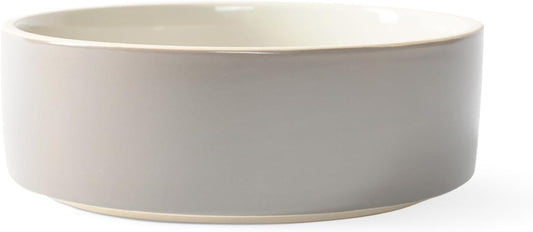 Fringe Studio Matte Speckled Green Medium Raised Stoneware Feeder W/Stainless Steel Insert (7" Diameter x 5.5" H, 26 fl.oz.), PetShop Collection (453MD001)