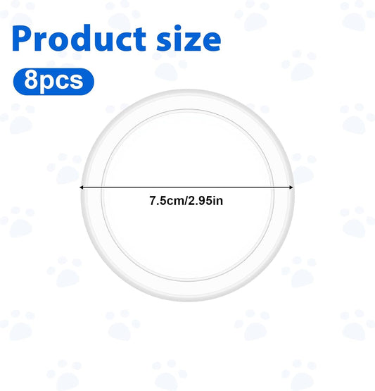 8 PCS Dog Food Can Covers Lids, 75 mm Reusable Pet Food Can Covers, Plastic Transparent Tight Seal Lids for Dog Cat Foods Saver for Canned Goods