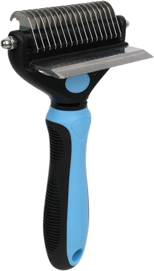 Pet Undercoat Rake, Non-Slip Handle, 17.3x10x4.3cm, Pet Grooming Tool, Dog Dematting Comb, Safety Tips Design, for Thick Coat, Puppy and Kitten Grooming