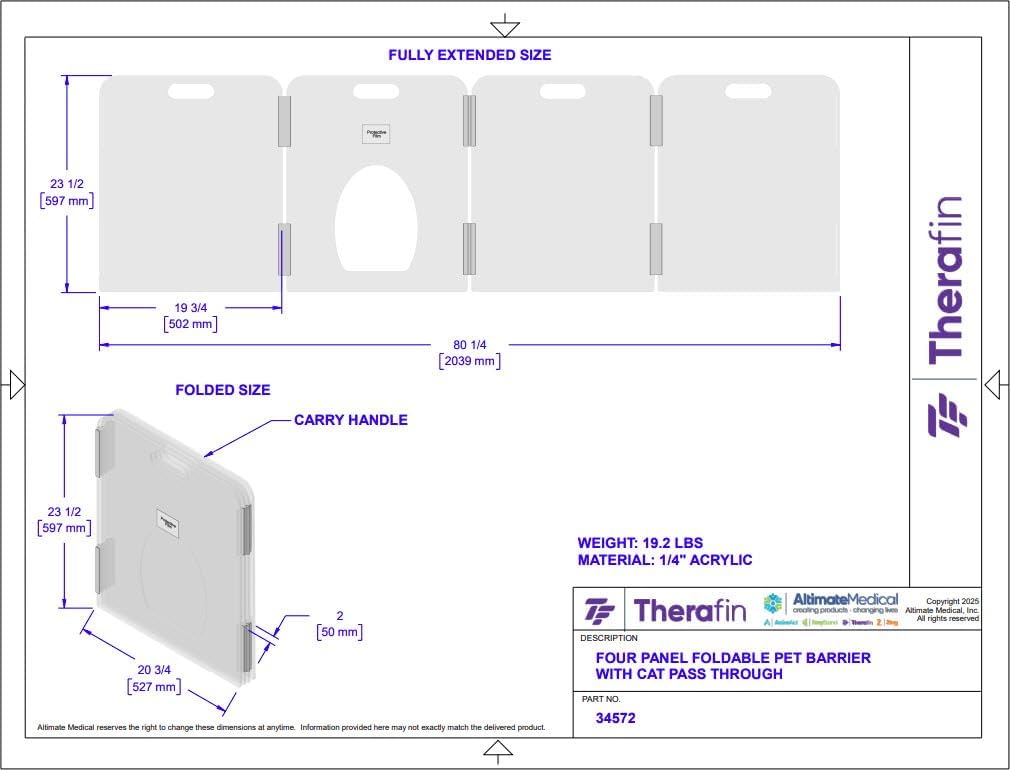 Pet Barrier (3-Panel) | Free-Standing Pet Gate | Foldable | Protect Your Indoor Living Spaces, Decorations, and Important Items from Pets | Made in The USA