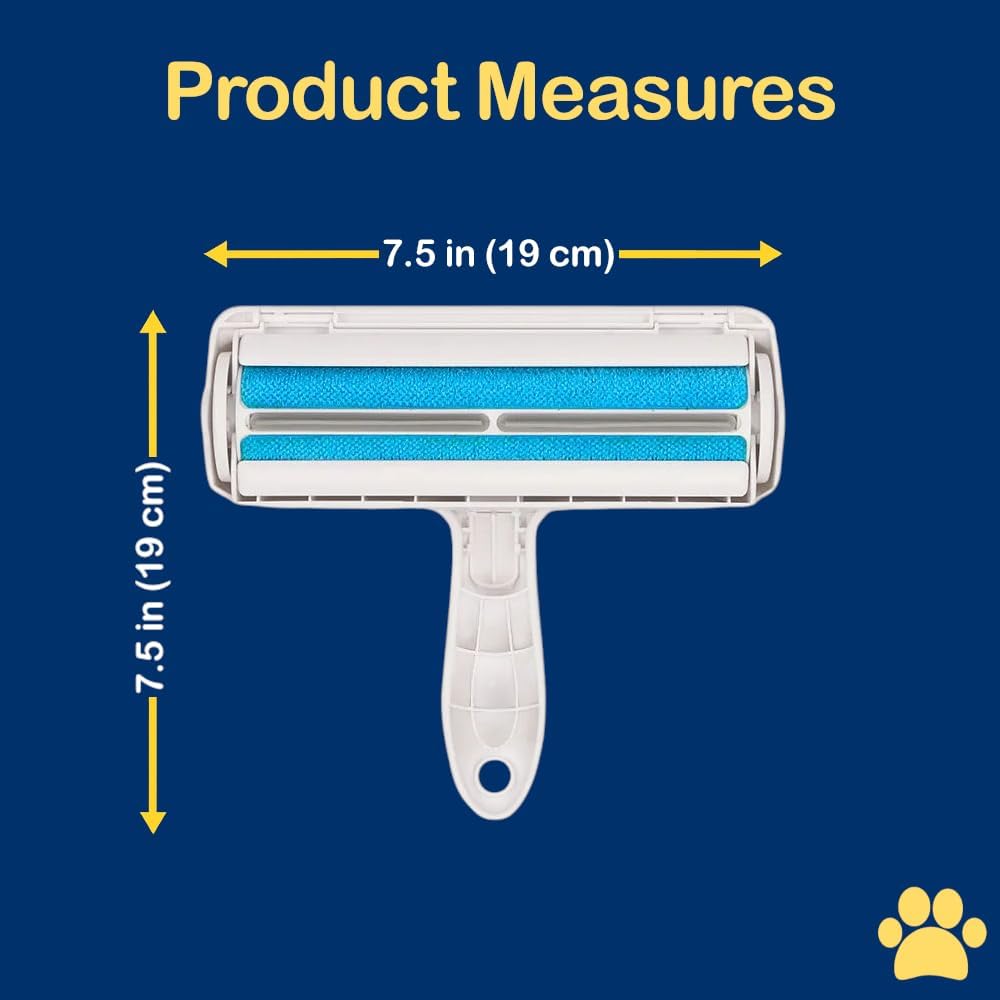 Pet Hair Remover, Reusable Self-Cleaning Lint Roller for Dogs & Cats, Fur Remover for Furniture, Couch, Carpet, Clothes, Bedding & Car, No Adhesive, Multi-Surface, Easy to Use
