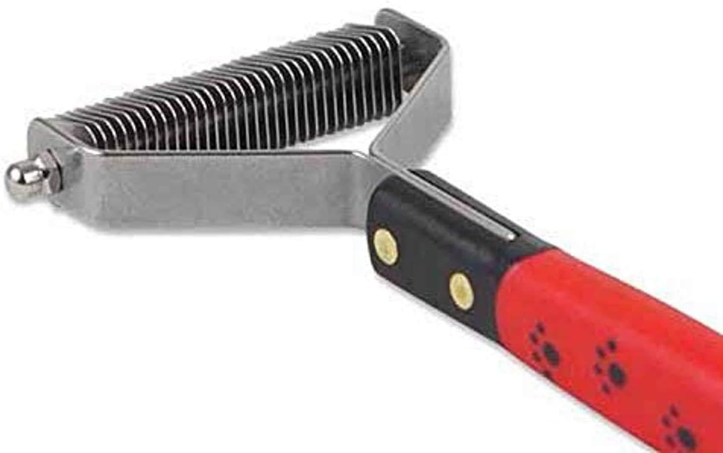 RYAN'S PET SUPPLIES Paw Brothers 13-Blade Coarse Double Wide Dematting Undercoat Rake for Dogs and Cats, Professional Grade, Dog Shedding Brush, Stainless Steel Blades, Rounded Gentle Teeth
