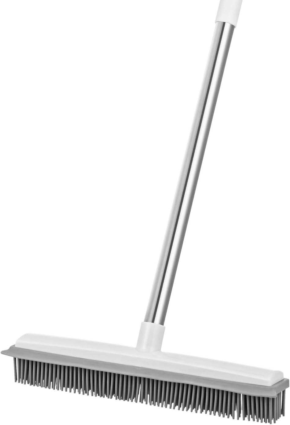 Happybuy Pet Hair Removal Broom, 58.46 in Adjustable Long Handle, Reusable Carpet Rake with Built-in Squeegee for Dog & Cat Hair