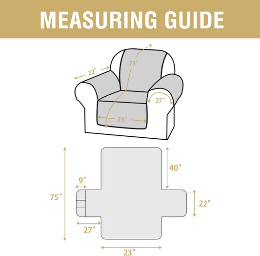 H.VERSAILTEX 100% Waterproof Slipcovers for Couches and Sofas Modern Pet Couch Cover Thick Soft Furniture Protector with Elastic Straps(Sofa, Lily Pad/Beige)