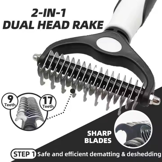 Dog Grooming Kit for Dogs at Home, 6-in-1 Pet Grooming Kit with Slicker Brush, Dematting Tool, Stainless Steel Comb, Nail Clipper for Dogs, Nail File & Bath Massage Glove