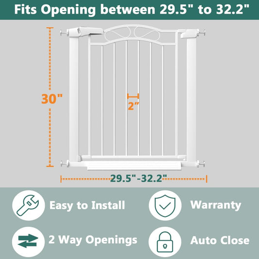 Fairy Baby 68.1"-70.8" Extra Wide Press Mounted Baby Gate Indoor for Kids Or Pets Walk Thru No Drill Long Dog Gates for The House Doorway Child Safety Gate