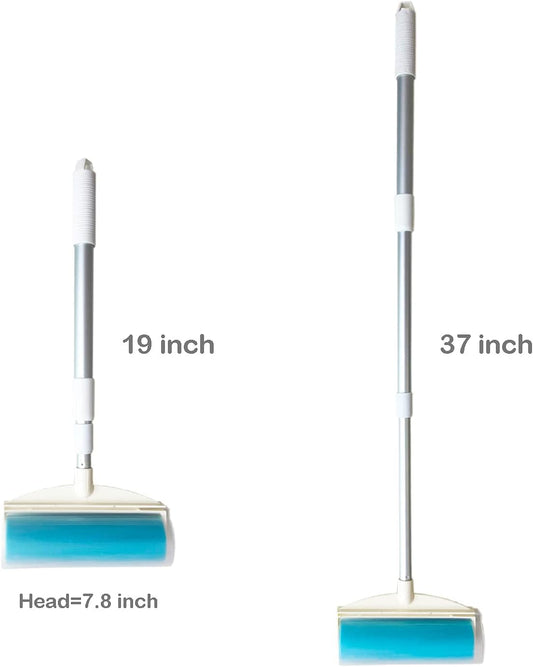 Pet Hair Remover with Long Handle, Resuable Lint Roller Cat Dog Hair Remover, Washasble Sticky, Reusable (1 Long Handle 1 Wide Roller Plus 1 Medium Roller + 1 Travel