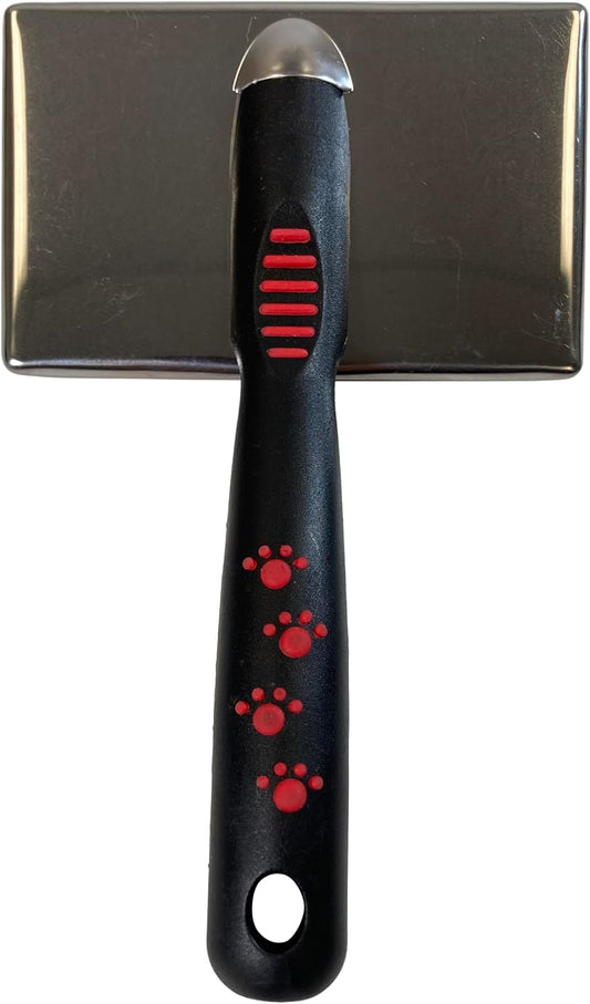Paw Brothers Soft Flat Slicker Brush for Dogs, Grooming Brush Small and Medium Dogs, Coated Tips, Gentle on Skin, Maximum Coverage, Medium