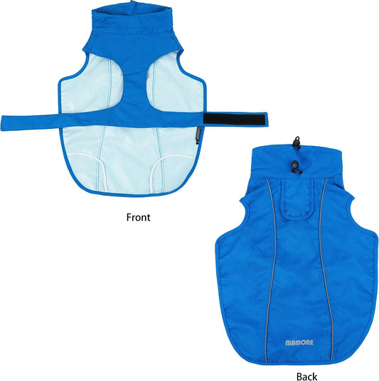 Adjustable Waterproof Dog Raincoat for Dogs,Lightweight Pet Rain Jacket Puppy Clothes with Reflective Strip for Small Medium Large Dogs (Blue, X-Large)