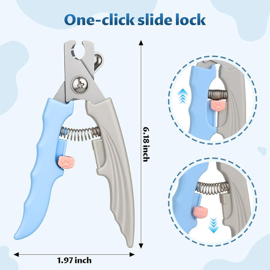 Dog and Cat Nail Clippers,Dog Nail Trimmer with Safety Guard,Prevent Excessive Nail Trimming,Free Nail File Included, Professional Grooming