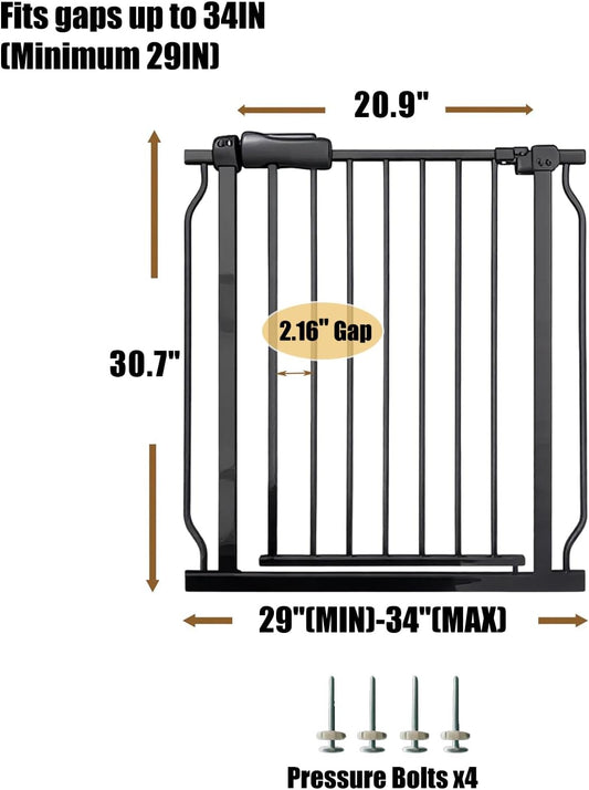Extra Wide 76.4-81 Inch Large Baby Gates for Stairs, Doorways - No Drilling, Pressure Mounted Pet Gates for Kids & Dogs
