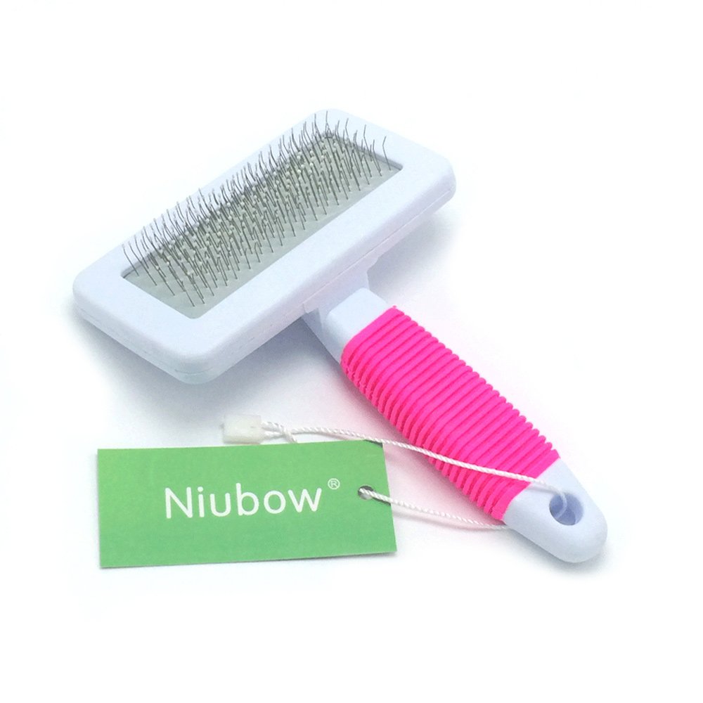 Professional Quality Pet Slicker Brush with Coated Pin Tips for Dogs & Cats - Gently Removes Mats & Loose Dead Hair Easily (Small, Green)