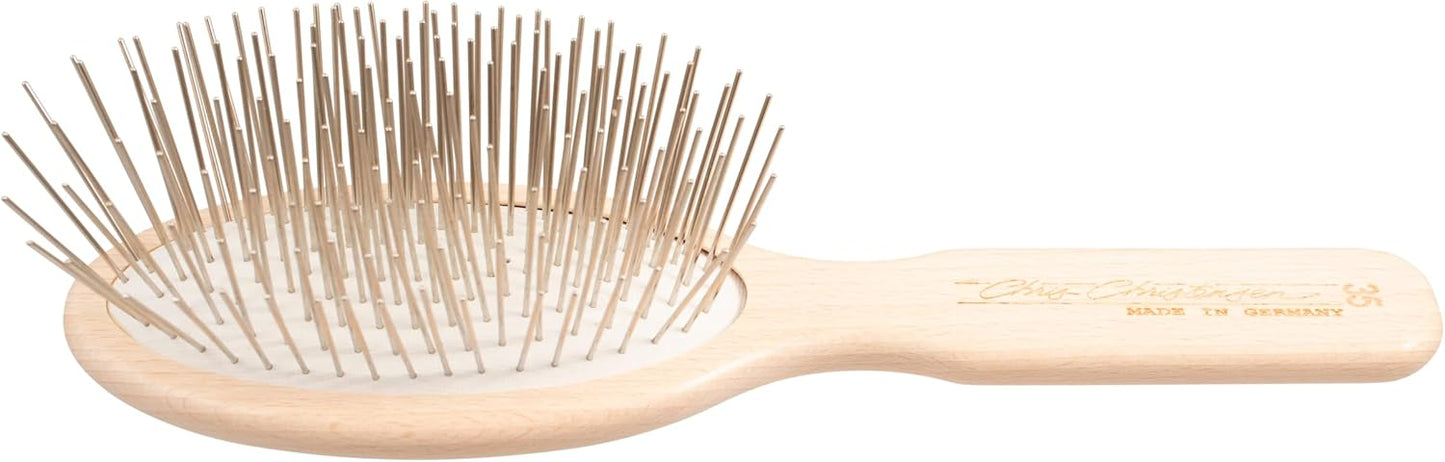 Chris Christensen Dog Brush, 27 mm Oval Pin Brush, Original Series, Groom Like a Professional, Stainless Steel Pins, Lightweight Beech Wood Body, Ground and Polished Tips