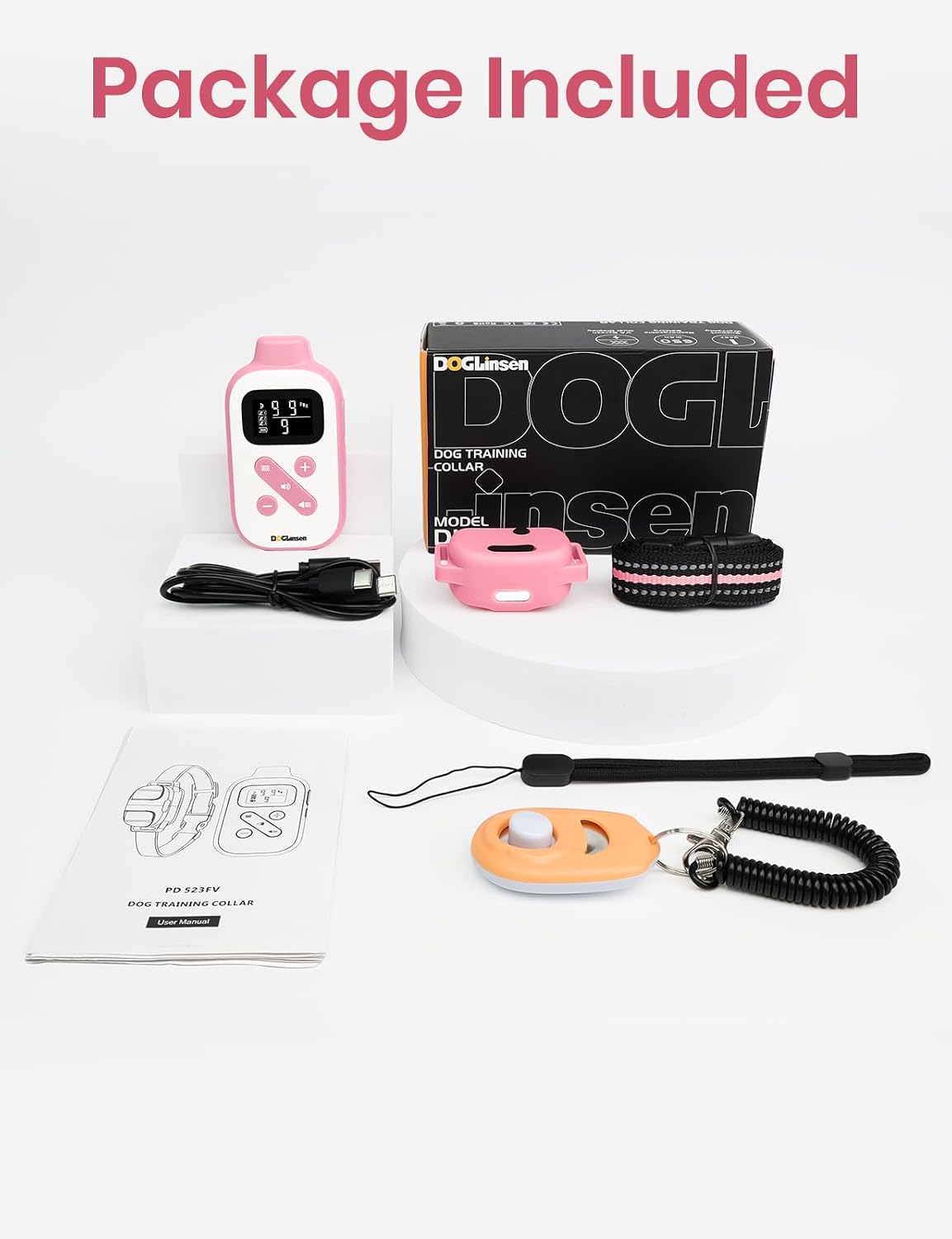 No Shock Dog Training Collar, Vibrating Dog Collar with Remote 2800Ft, Vibration Collar for Small Medium Large Dogs - No Prongs (Black)
