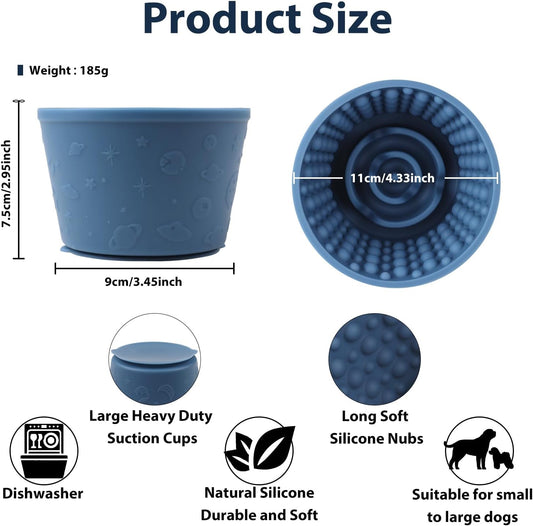 Dog Slow Feeder Lick Bowl - Non-Slip Licking Treat Dispenser for Small Medium Large Dogs, Promotes Anxiety Relief & Prevents Choking, Easy to Clean Feeding Bowl (Green, S)