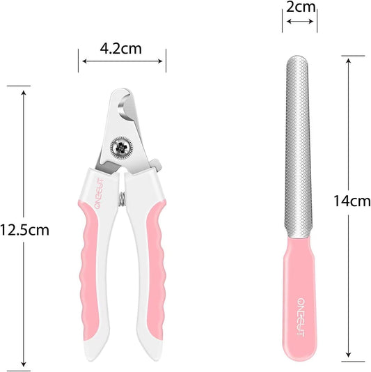 4.7" Small Dog & Cat Nail Clipper Stainless Steel Cat Claw Trimmers for Rabbits, Guinea Pigs, Birds, Puppies, Kittens and Small Animals Pet Nail Clipper for Professional and Home Use (Pink)