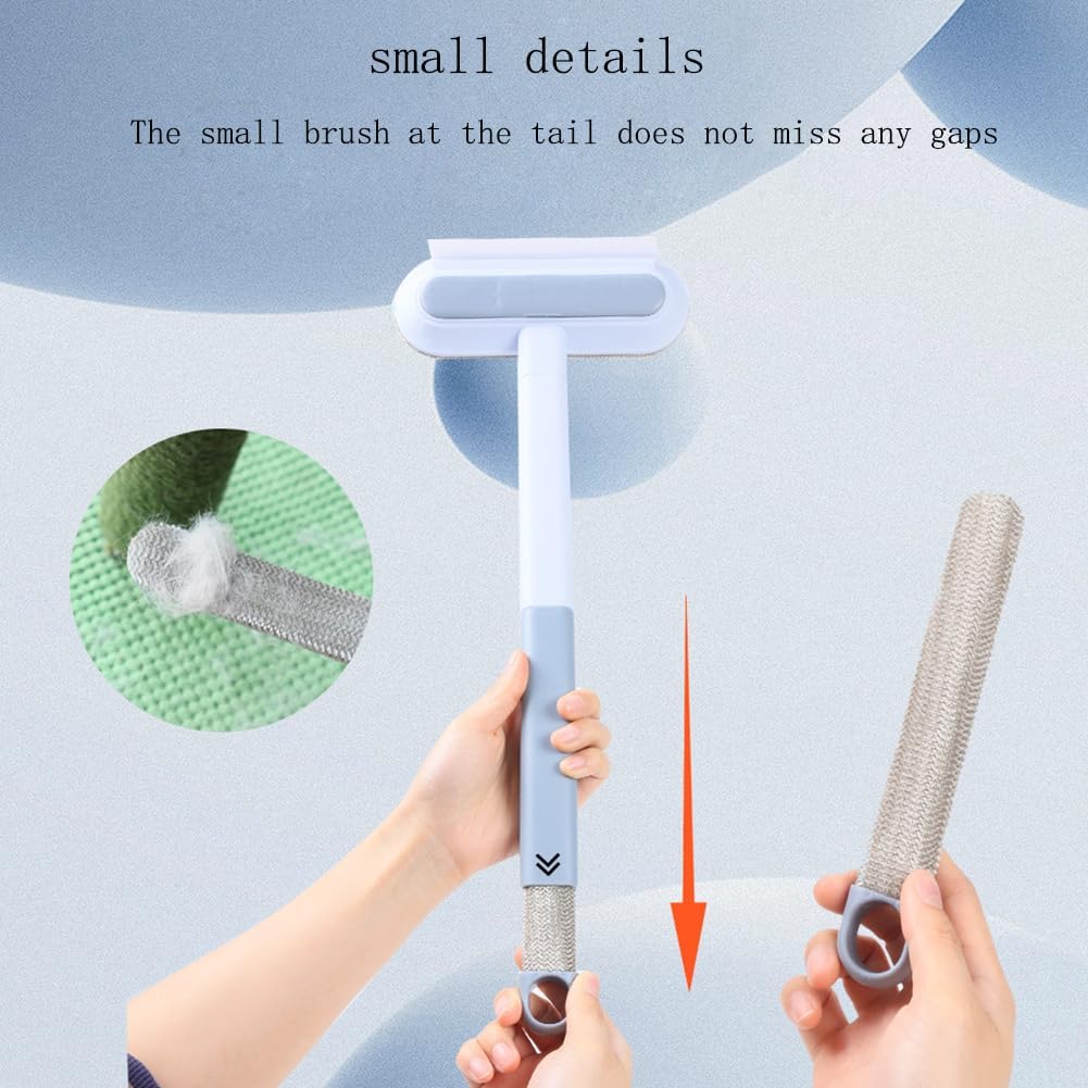 Multi Function Pet Hair Remover Broom Reusable Cat and Dog Hair Remove Brush with Handle for Carpets, Rugs, Couch, Tile Window Screens Easy Clean Tool