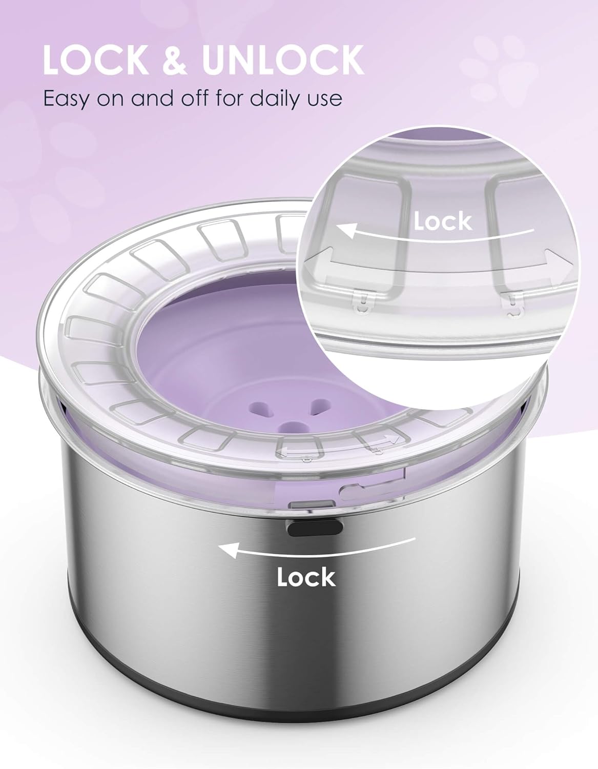 Heouvo 1 Gallon Large Dog Water Bowl No Spill,【Anti Digging Lid & Rubber Bottom】 Spill Proof Dog Bowl, Anti Splash Mess Dripless Slow Drinking Stainless Steel Water for Sloppy Messy Drinkers Car