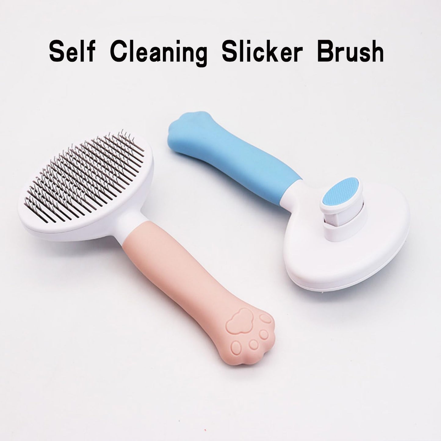 Pet Self Cleaning Slicker Brush-Shedding Slicker Brush for Dogs & Cats & Haired Small Pets, Suitable Short, Medium, and Long for Shedding & Haired Pets- Comfortable Grooming (pink)