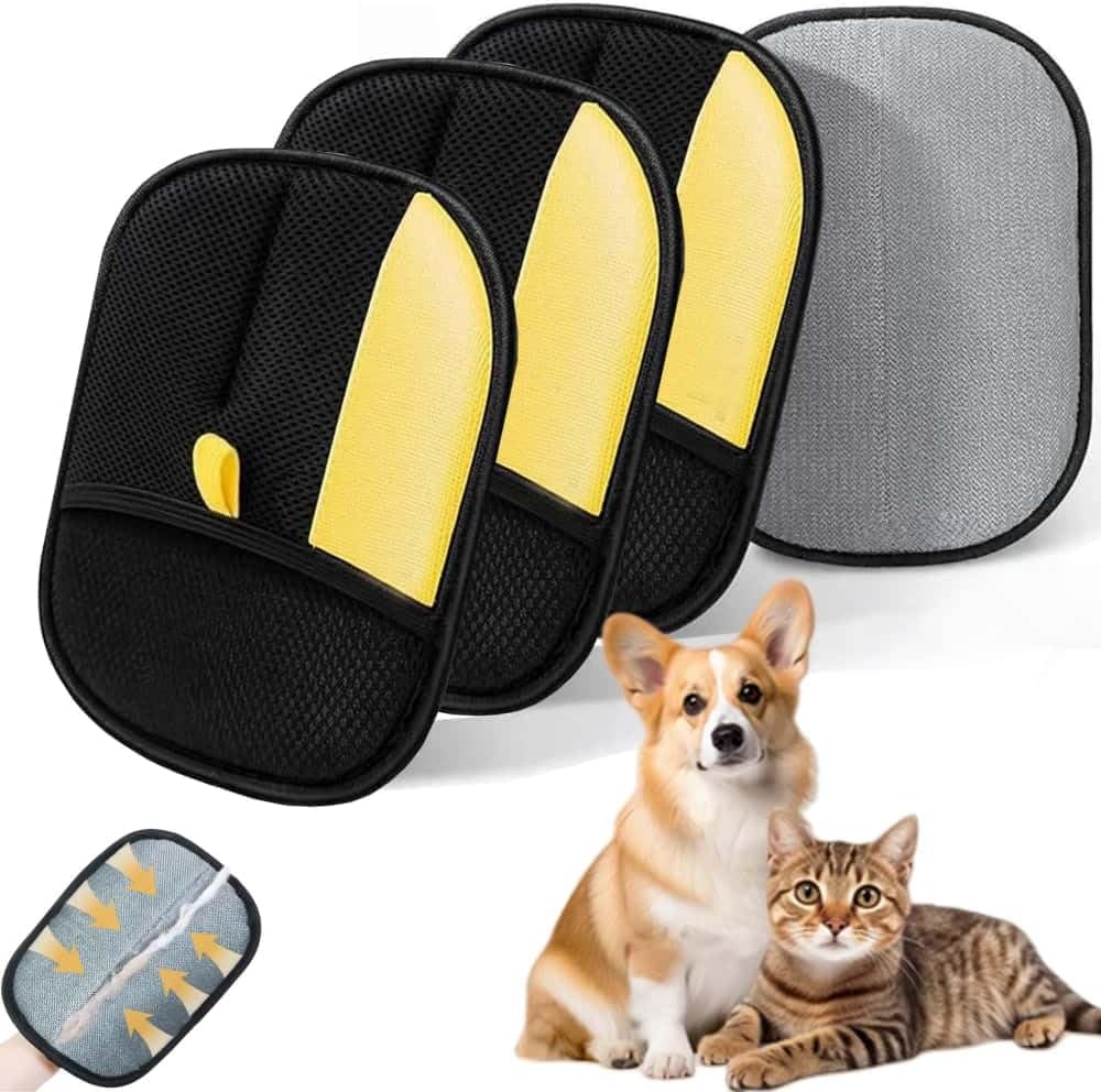 Pet Hair Remover, Pet Hair Removal Gloves for Carpet, Couch, Furniture, Car Seat, Upgraded Pet Hair Removal Tool (2PCS)