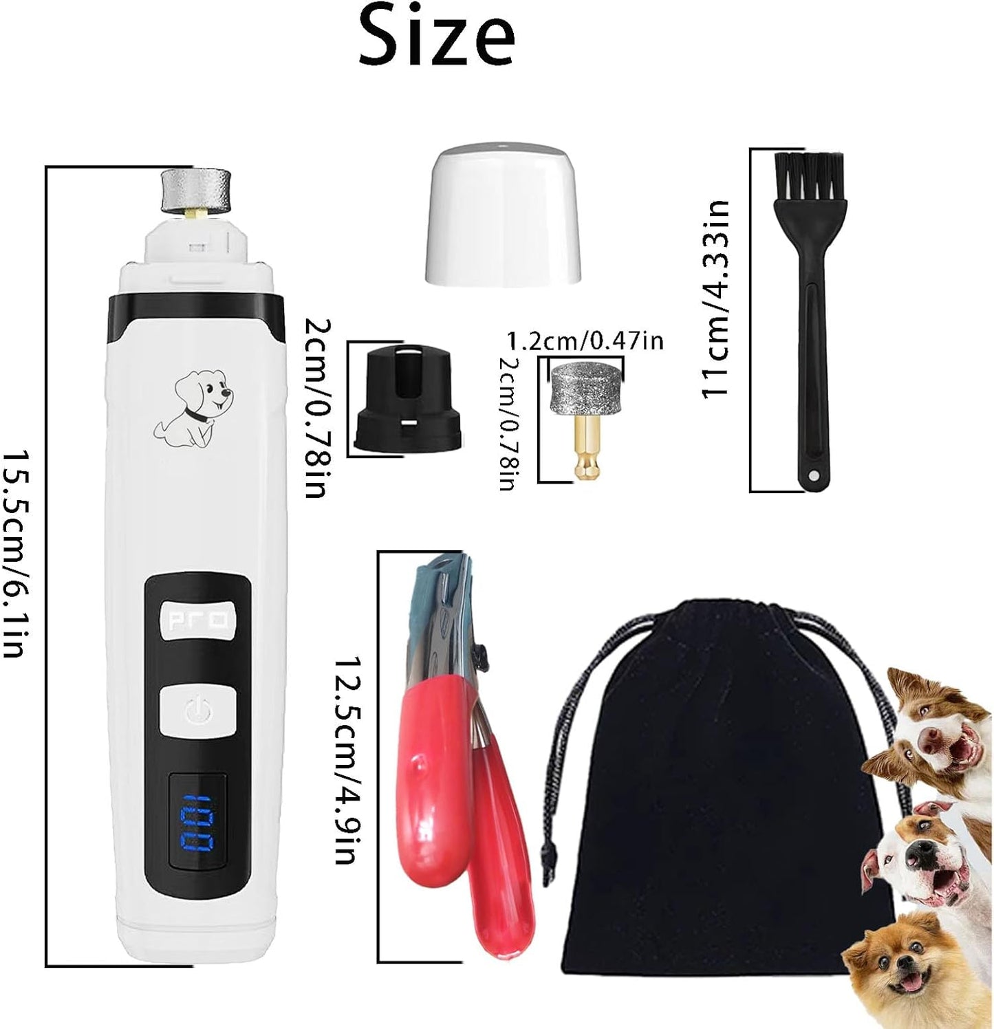 OUTMX 2026 Upgrade Dog Nail Clippers, Groom Silent Pro Nail Grinder Set, Dog and Cat Nail Clipper, Dog Nail Trimmers for Small and Medium-Sized Pets of Different Sizes