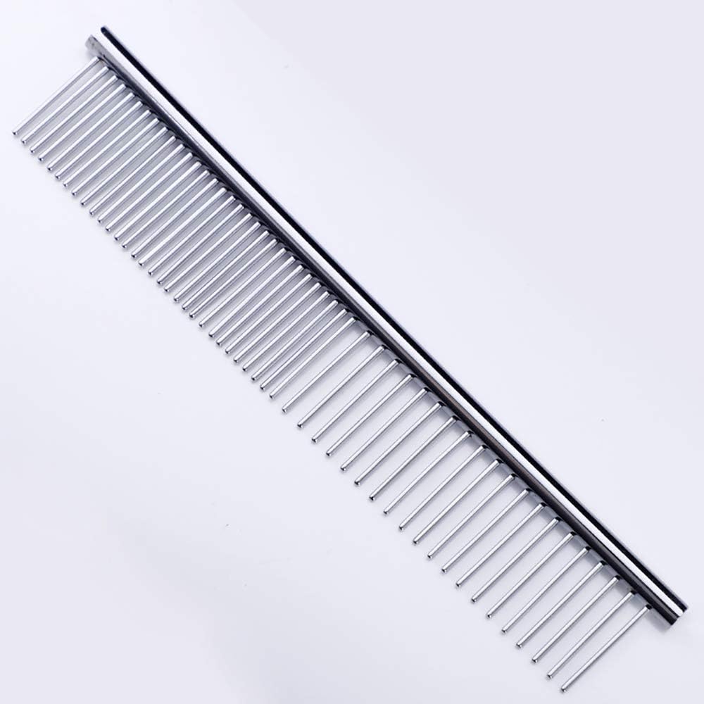 ZoCr Stainless Steel Pet Comb for Dogs Cats, Pet Grooming Comb with Different Spaced Rounded Teeth (Golden)