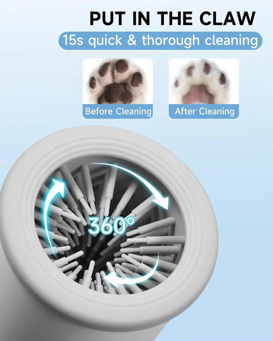 Automatic Dog Paw Cleaner for Dogs,Electric Dog Foot Paw Washer Cup and Massager,2 Speeds for Thorough Cleaning and USB Rechargeable,Pet Paw Feet Cleaner for Small Medium Dogs Cats (White)