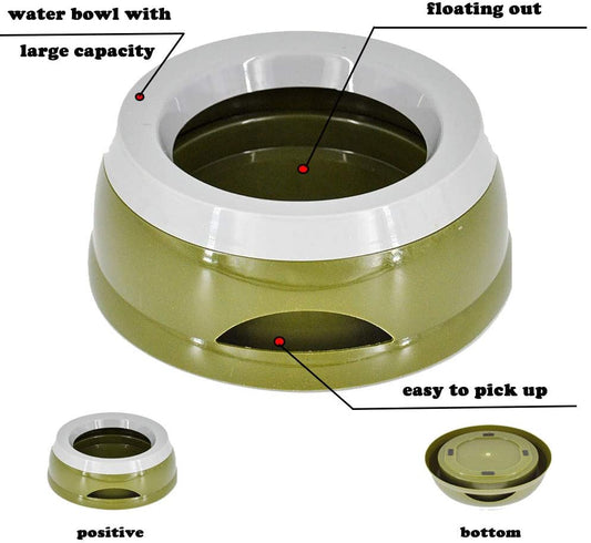 Love Dream No Spill Dog Water Bowl, No Drip Dog Slow Water Feeder No Slip Vehicle Carried Pet Water Dispenser 25 oz with Floating Disk Slow Drinking Bowl for Dogs Cats (Gray)