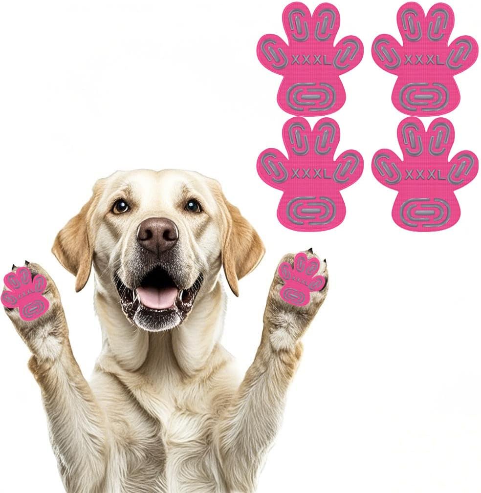 24pcs Paw Pads for Dogs Traction – Self Adhesive Paw Grips for Senior Dogs, Anti-Slip Disposable Paw Protector Pads for Hardwood Floors, Comfortable & Secure Fit (Black, XL)
