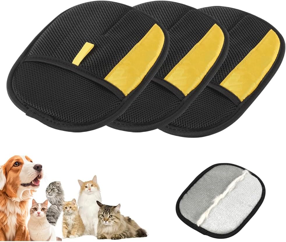 Pet Hair Removal Glove for Cats & Dogs, 2025 New Pet Hair Remover Electrostatic Gloves Pet Hair Remover Glove for Couch, Furniture, Carpet, Curtain, Washable Reusable Animal Fur Removal Tool (2PCS)