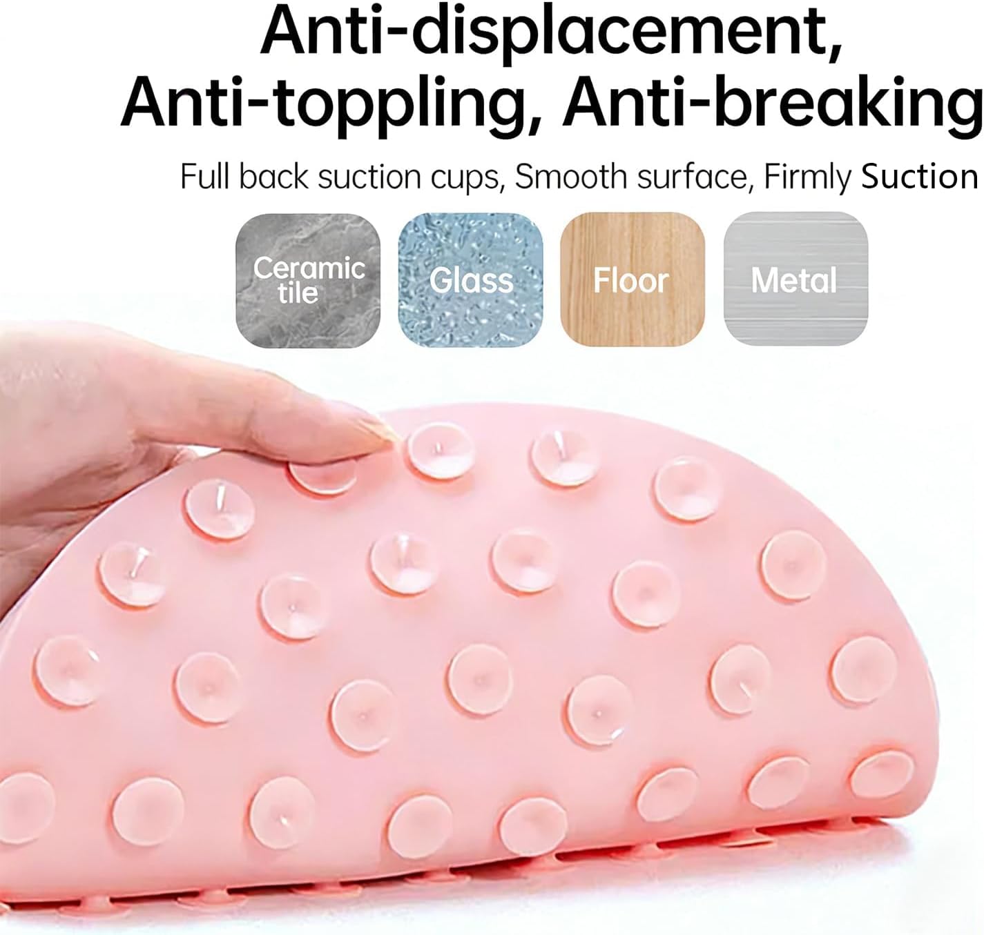 Lick Mat for Dogs, Puppies & Cats - Easy-Clean Slow Feeder Pad, Small Round Rubber Suction Mat, Honeycomb Texture, Pink, for Bathing Grooming & Anxiety Relief