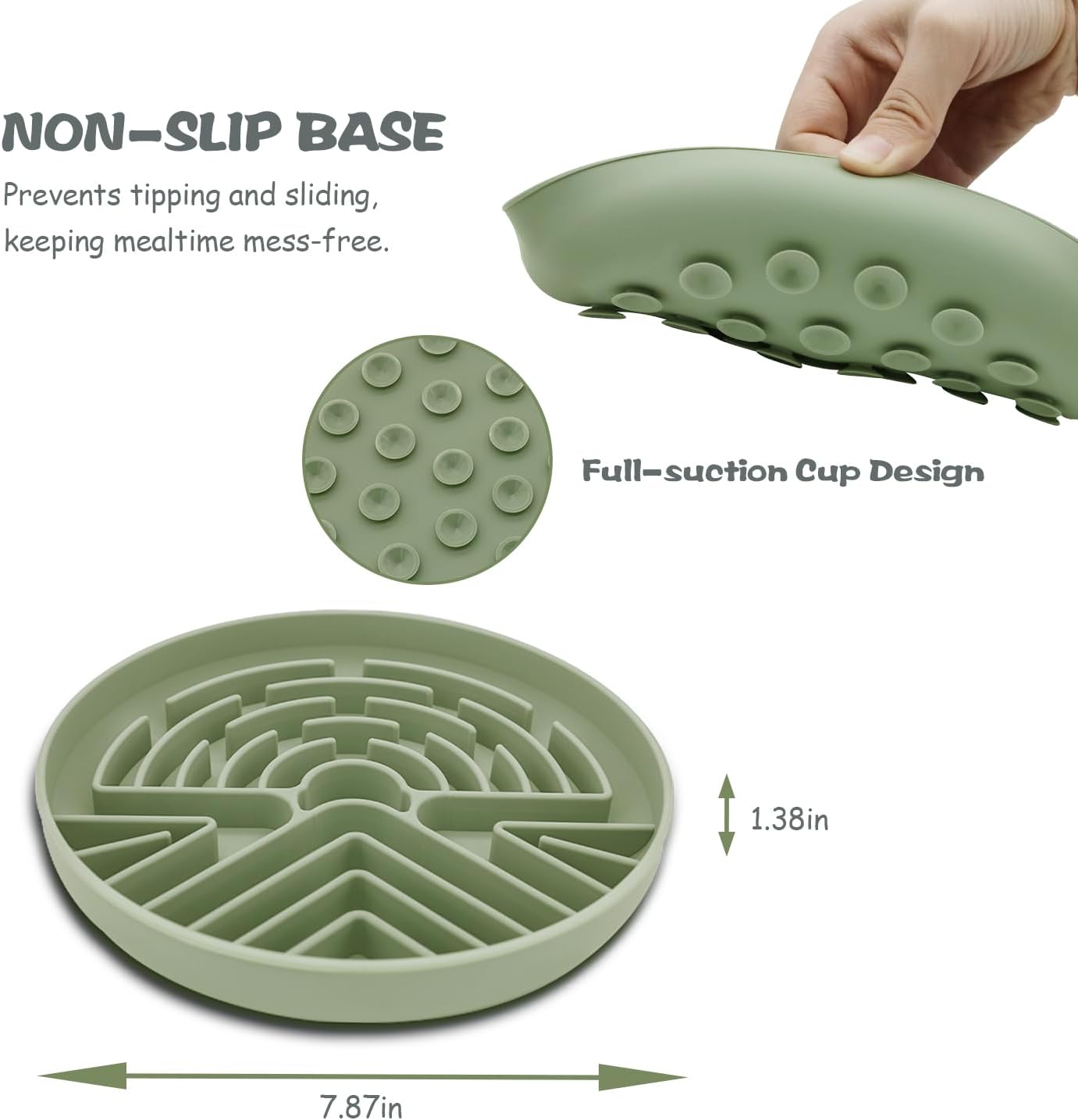 Lesipee Slow Feeder Dog Bowl for Large & Small Pets, Anti Choking Puzzle Dog Food Lick Mat with Non-Slip Base, Interactive Pet Slow Eating, Silicone Licking Mat Cat Feeding Bowl for Puppies & Cats