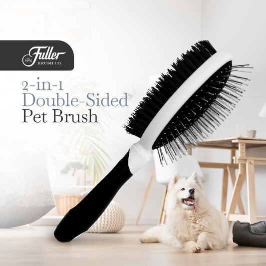 Fuller Brush Slicker Pet Brush - Angled Fine Steel Wires - Ergonomically Designed Rubberized Handle For Comfort & Control - Remove Shedding & Matted Hair - Tool For Grooming Dogs & Cat